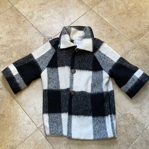 ANTHROPOLOGIE black and white pea coat